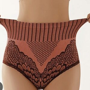 3 PAIR RED, GREEN PEACHY ORANGE COOL HIGH WAIST SHAPING PANTIES